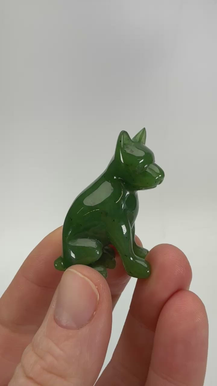 Yukon Jade Dog Carving TD937