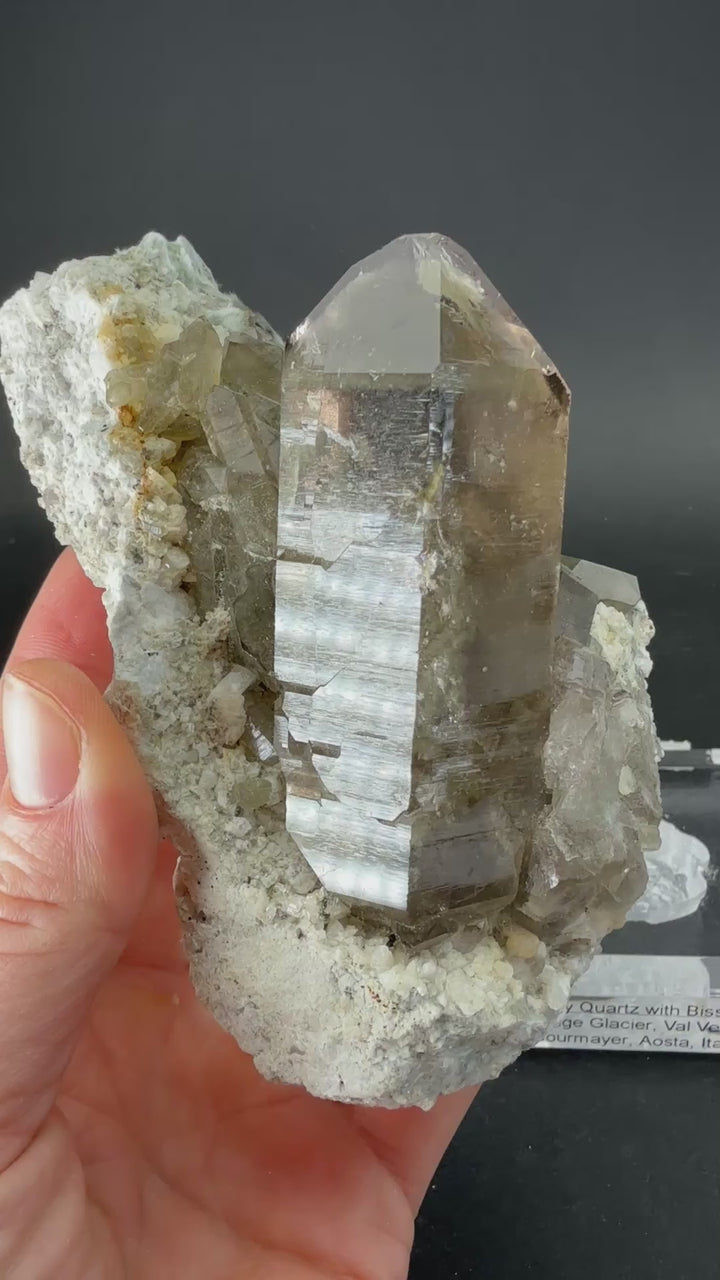 Smoky Quartz with Bissolite - Miage Glacier, Italy DS415