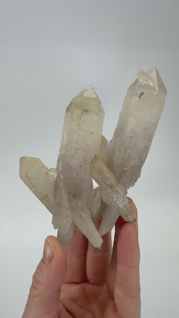Quartz Scepter Cluster with Calcite from Dalnegorsk, Russia TU1695