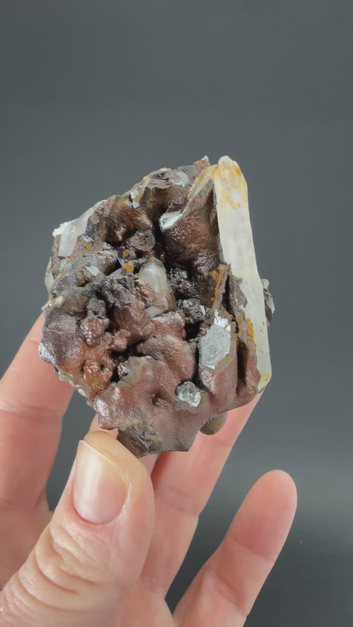 Quartz coated with Iridescent Goethite from Peru TF2578