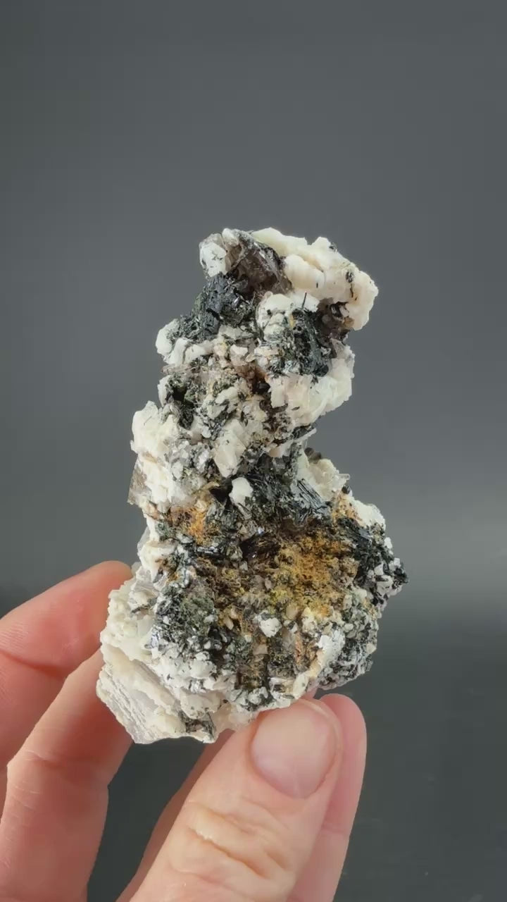 Interference Growth Smoky Quartz with Aegerine and Feldspar from Malawi DS2286