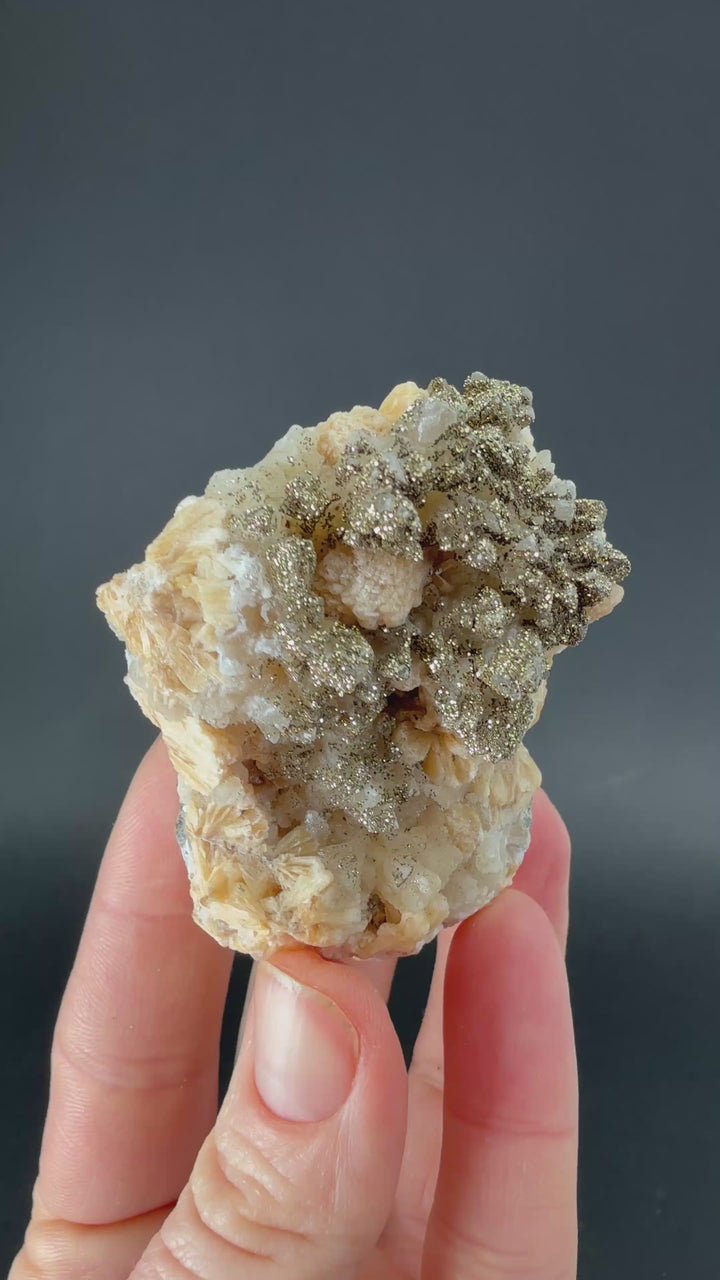 Pyrite on Stilbite from Kazakhstan TF2227