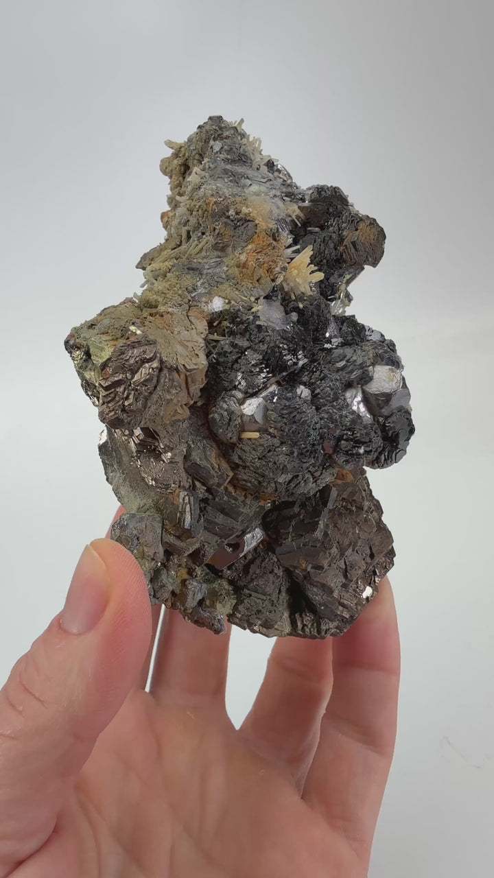 Sphalerite on Galena with Pyrrhotite from Dalnegorsk, Russia DX1133