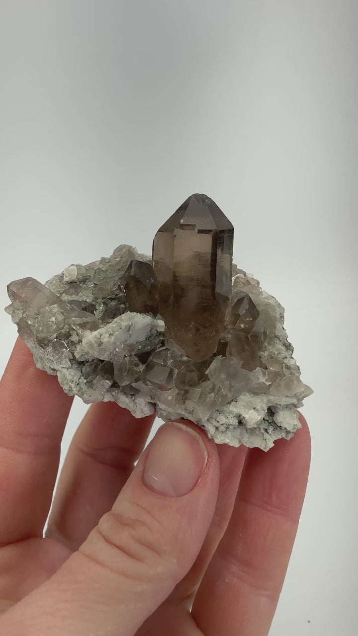 Smoky Quartz with Adularia from Mt. Blanc TF940
