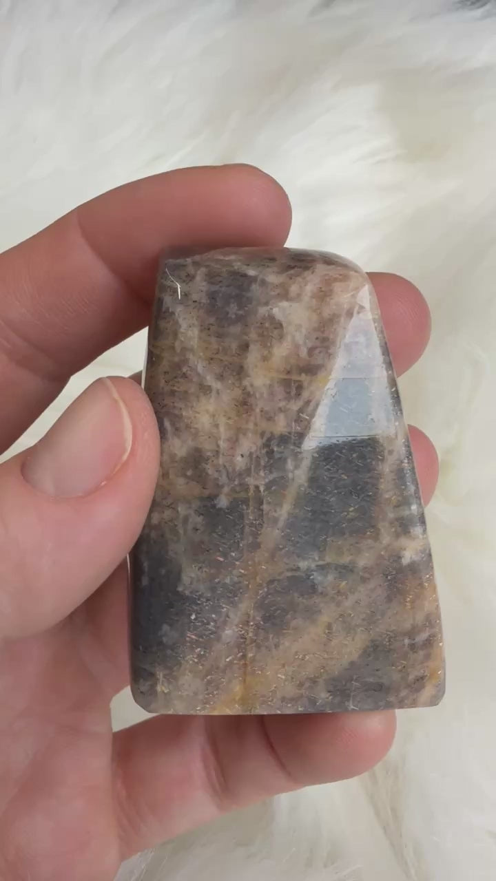 84 gram Polished Lattice Sunstone from Tanzania TZ1175