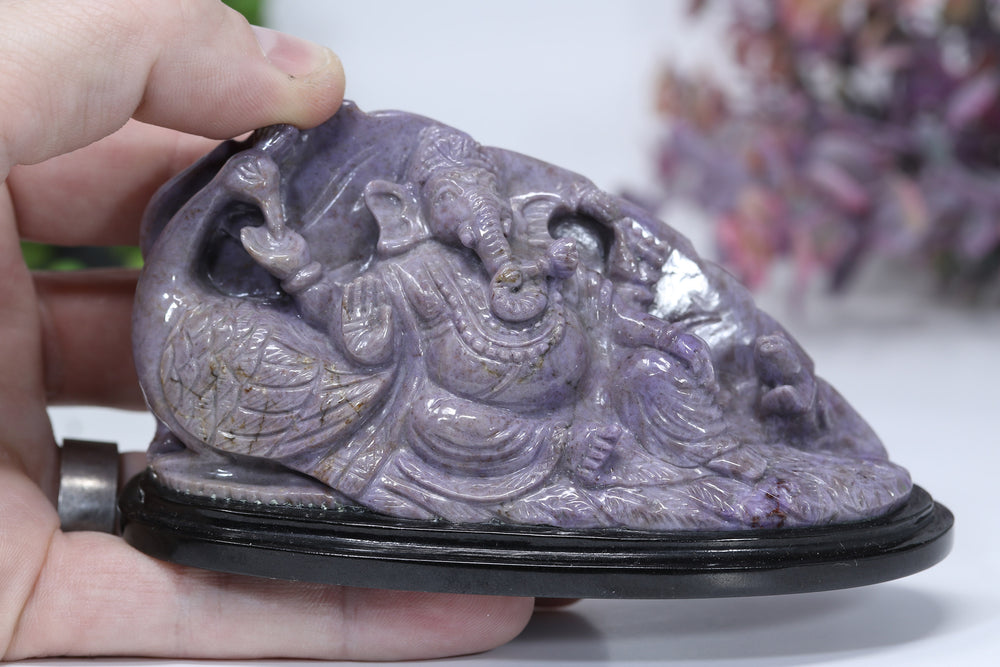 Purple Jade Ganesha Carving DD106