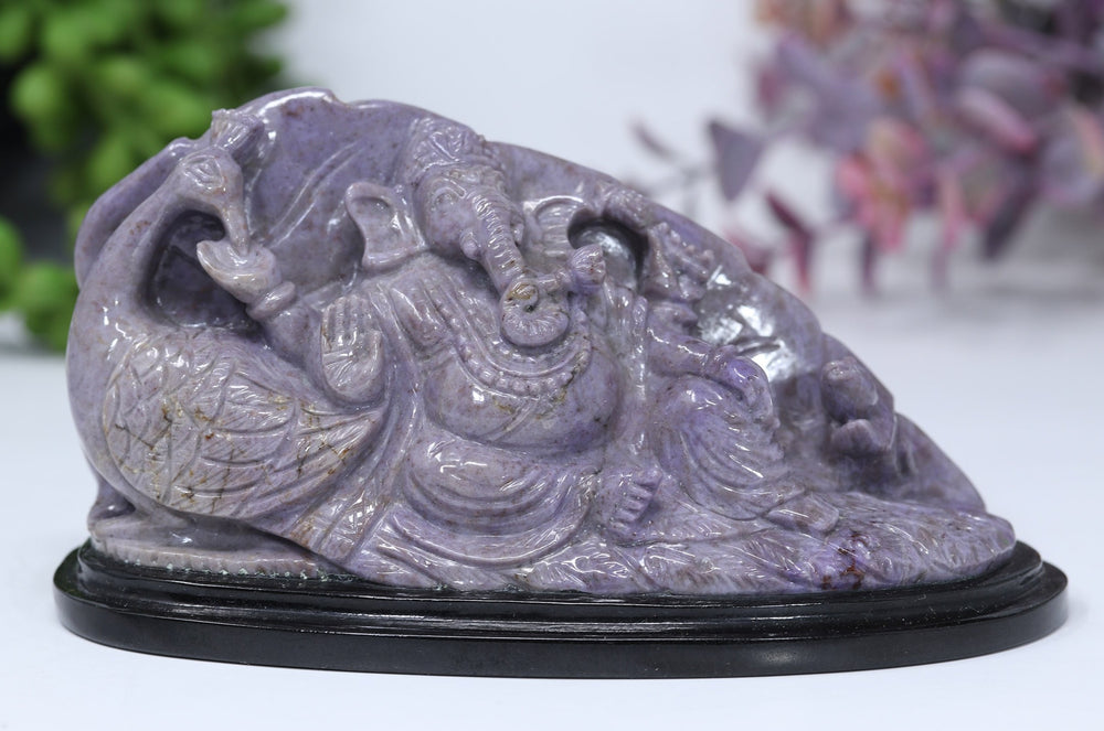 Purple Jade Ganesha Carving DD106