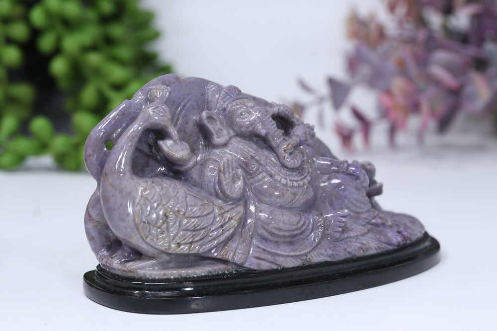 Purple Jade Ganesha Carving DD106
