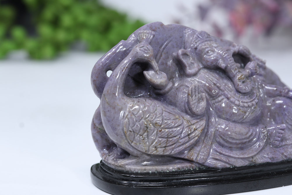 Purple Jade Ganesha Carving DD106