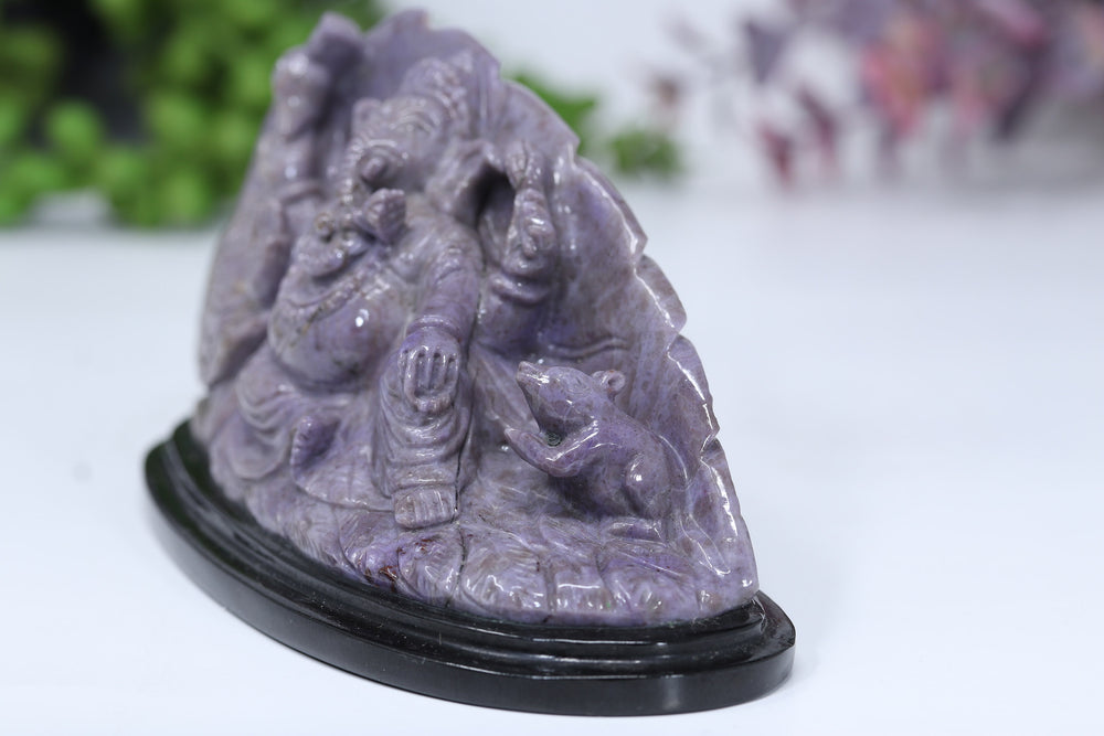 Purple Jade Ganesha Carving DD106