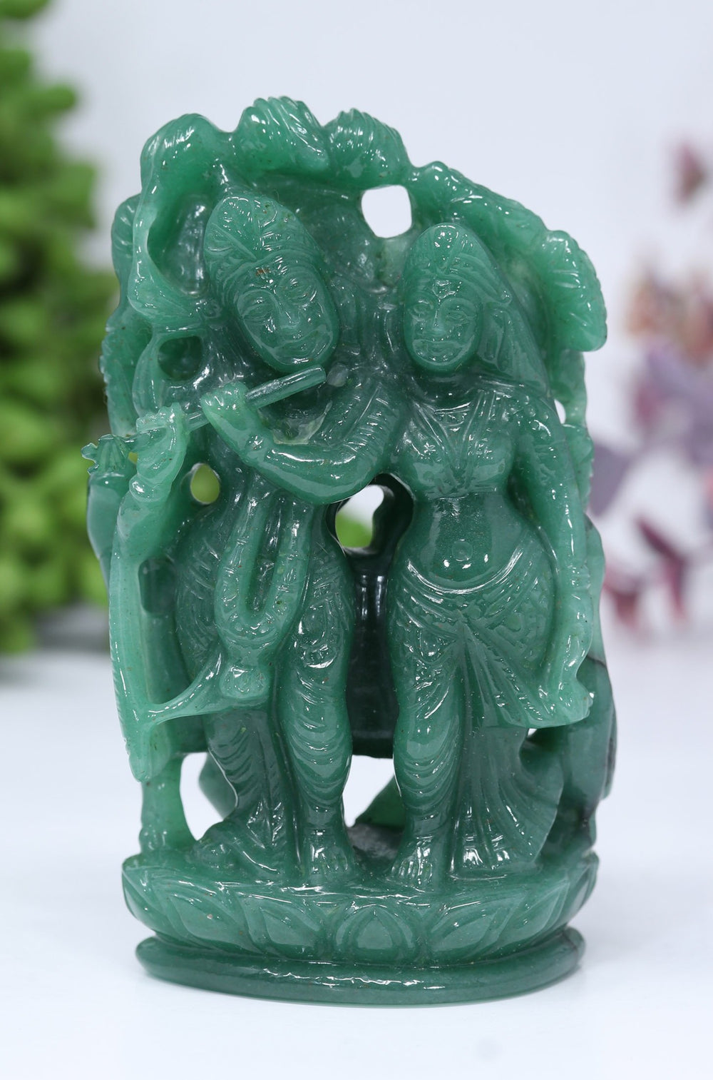 Radha Krishna in Green Aventurine DD114