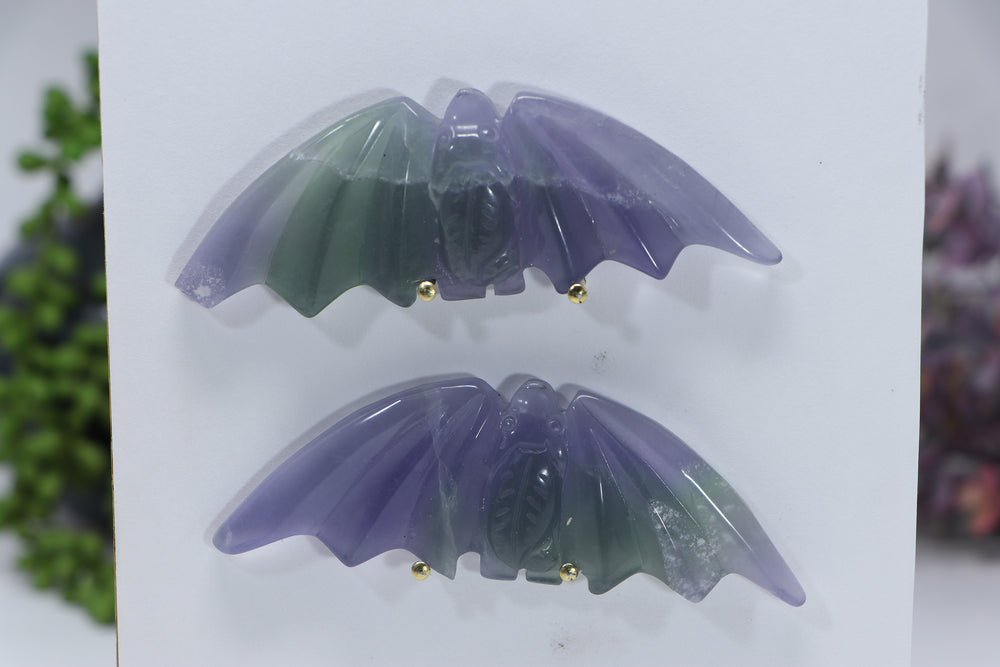 Pair of Fluorite Bats DE669