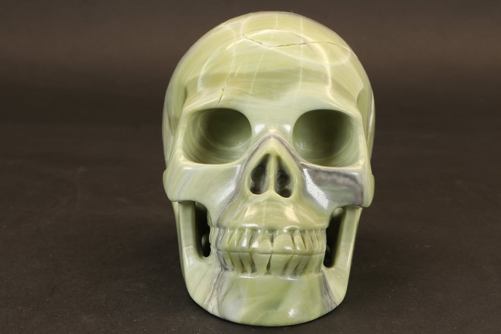 Butter Jade Skull Carving DM1203