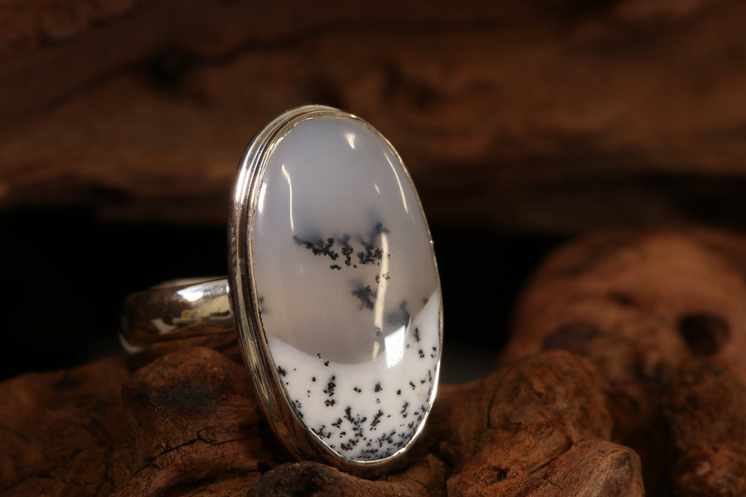 Dendritic Opal Ring Size 7 DM1478