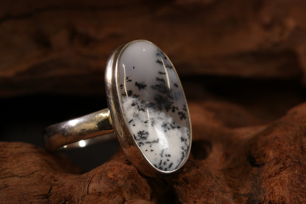 Dendritic Opal Ring Size 7 DM1479