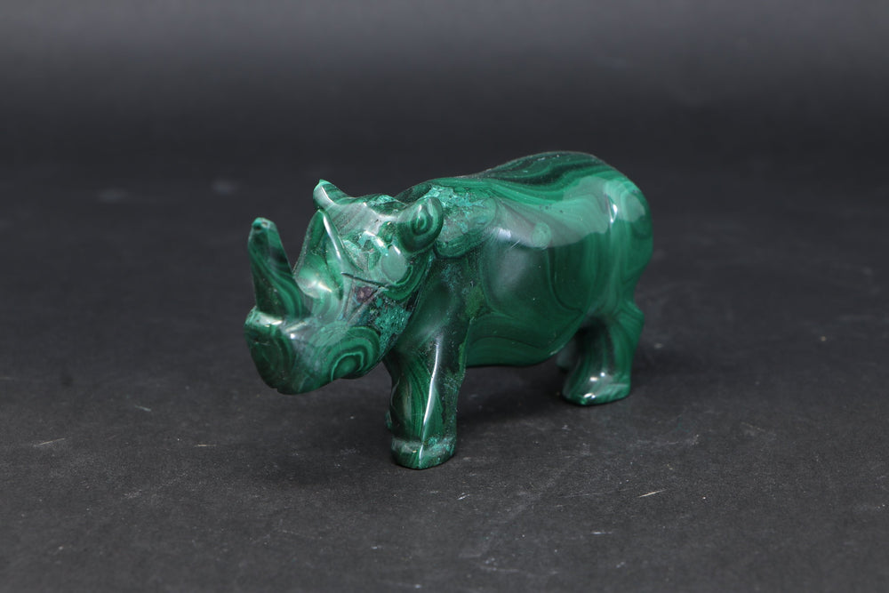 Malachite Rhinoceros Carving DM191
