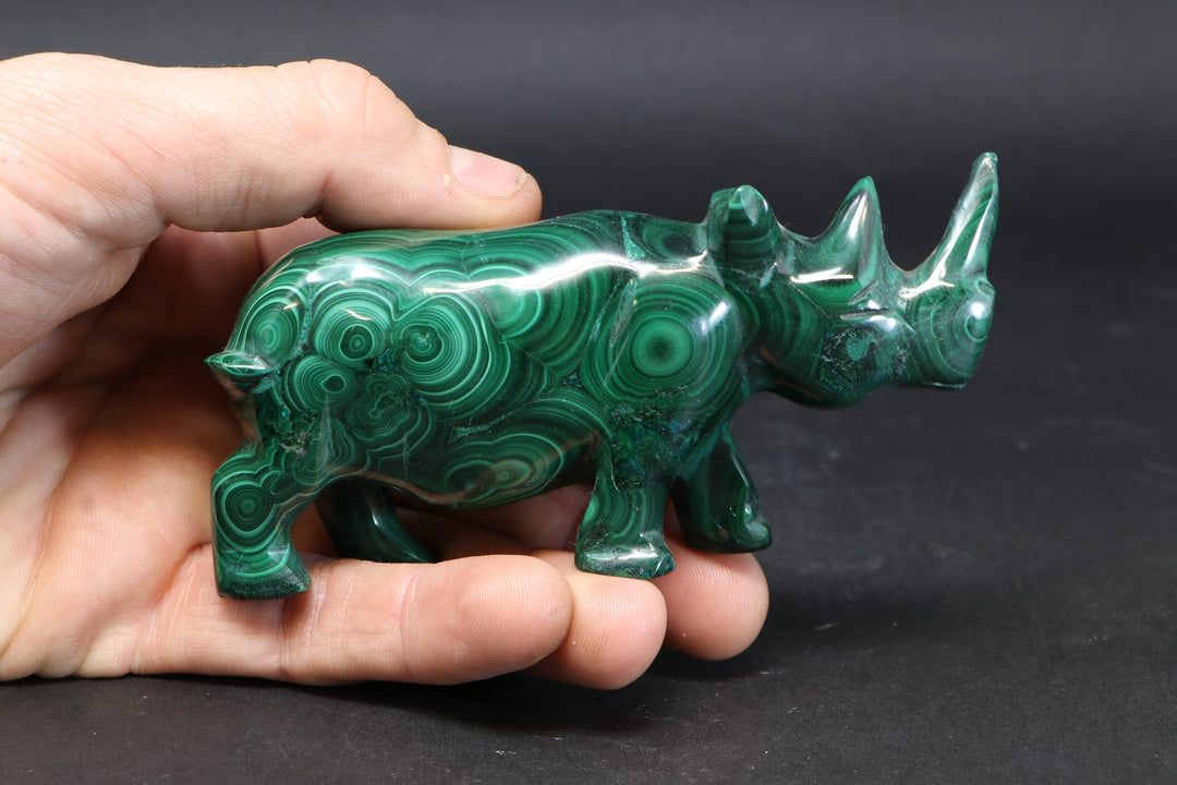 Malachite Rhinoceros Carving DM191