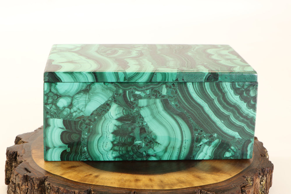 4.25" Malachite Jewelry Box DM36