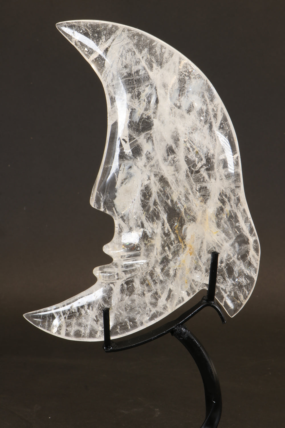 Clear Quartz Moon on Stand DM443