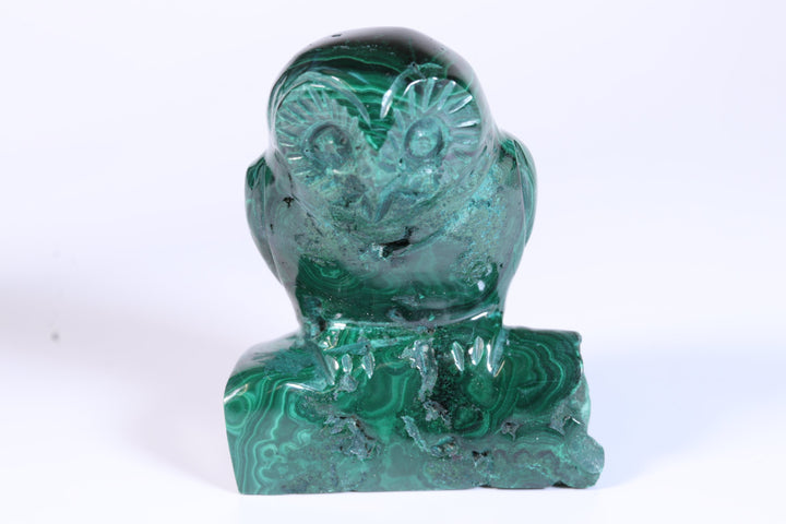 Malachite Owl Carving DM452