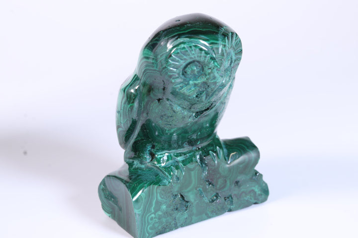 Malachite Owl Carving DM452