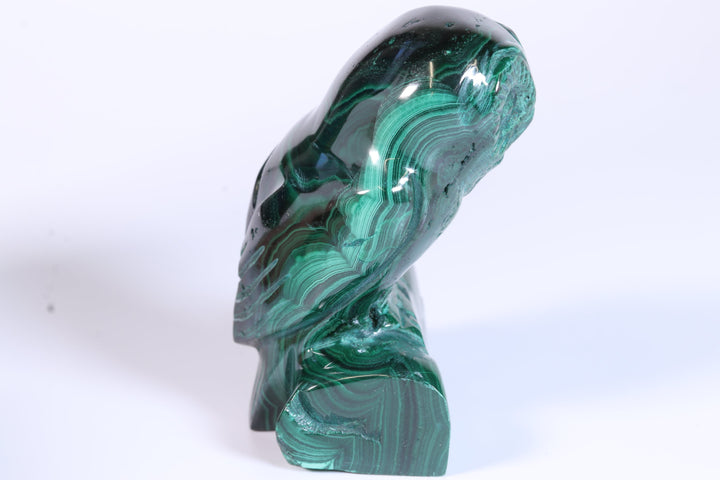 Malachite Owl Carving DM452