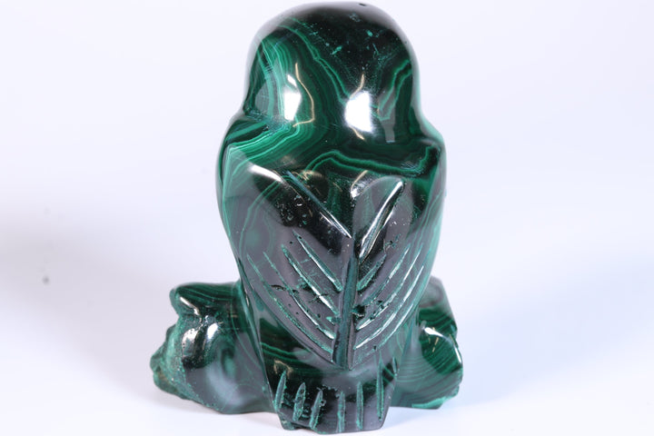 Malachite Owl Carving DM452