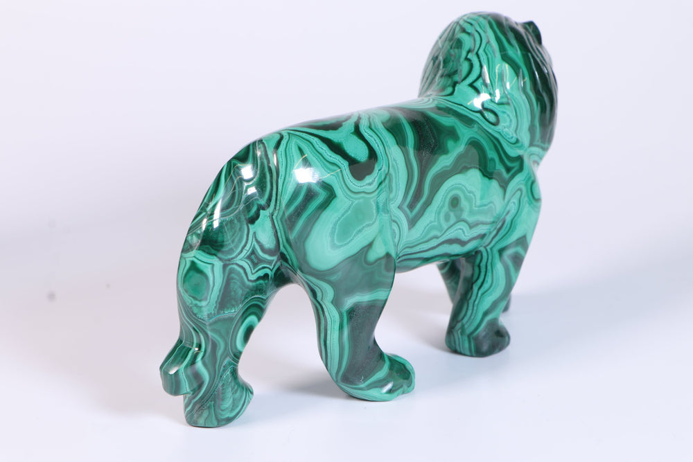 Malachite Lion Carving DM458