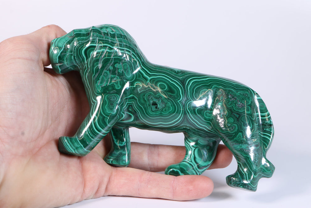 Malachite Lion Carving DM458