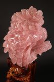 Rose Quartz Peacock Carving DM465
