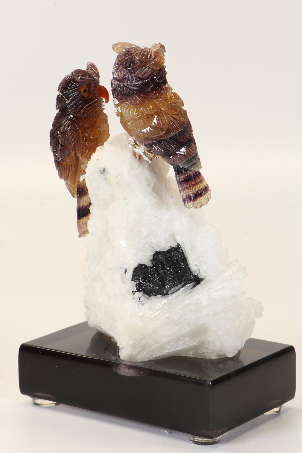 Fluorite Owls on Albite DM481