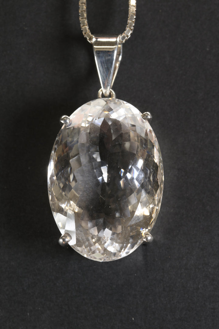 Faceted Jumbo Quartz Gem Pendant