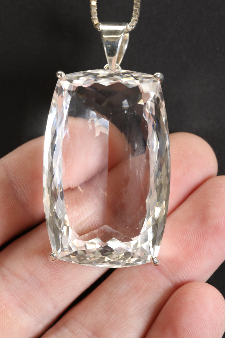 Faceted Jumbo Quartz Gem Pendant