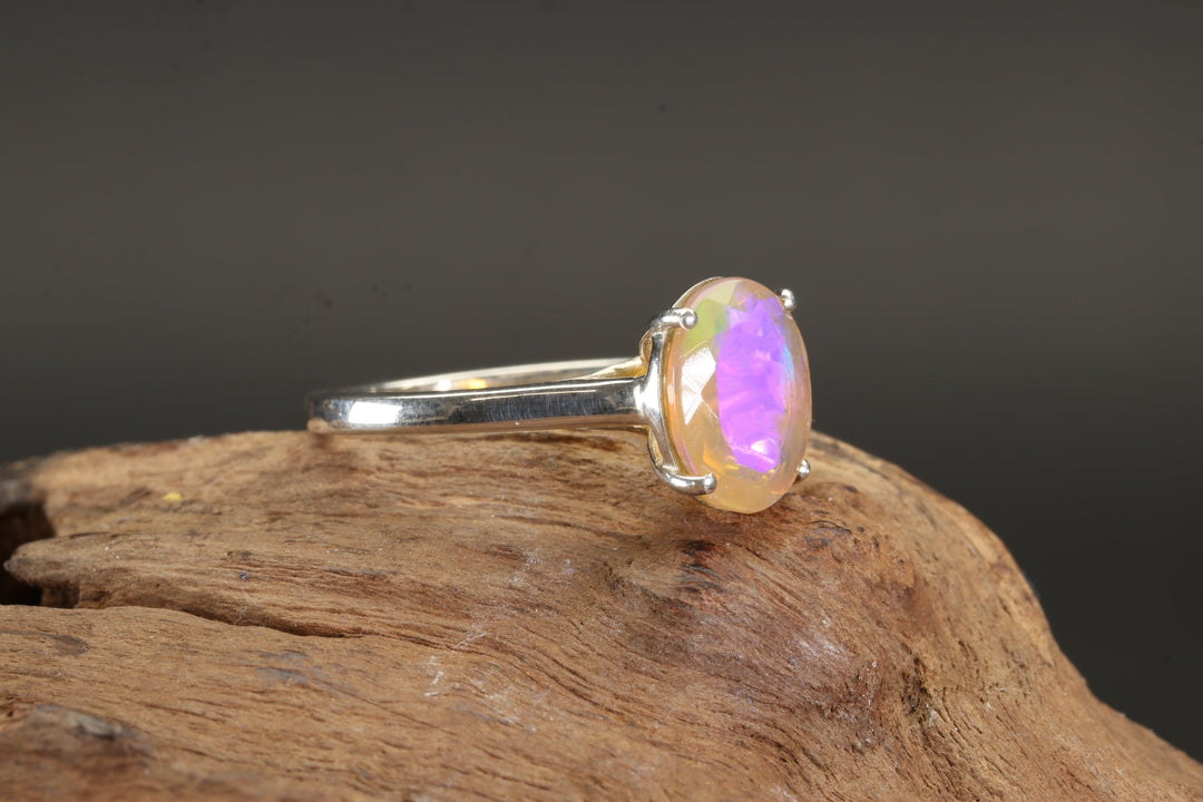 Faceted Welo Opal Ring Size 6