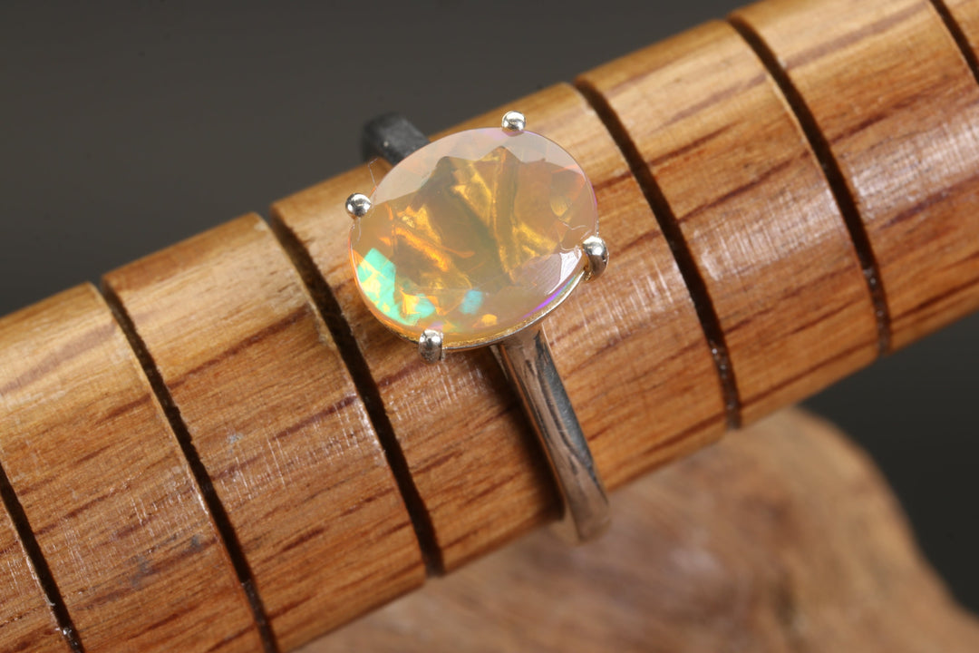 Faceted Welo Opal Ring Size 6