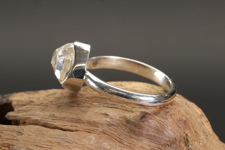 Herkimer Diamond Ring Size 9.5