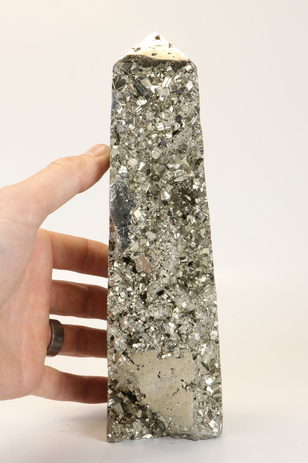 8.75" Pyrite Obelisk DX054