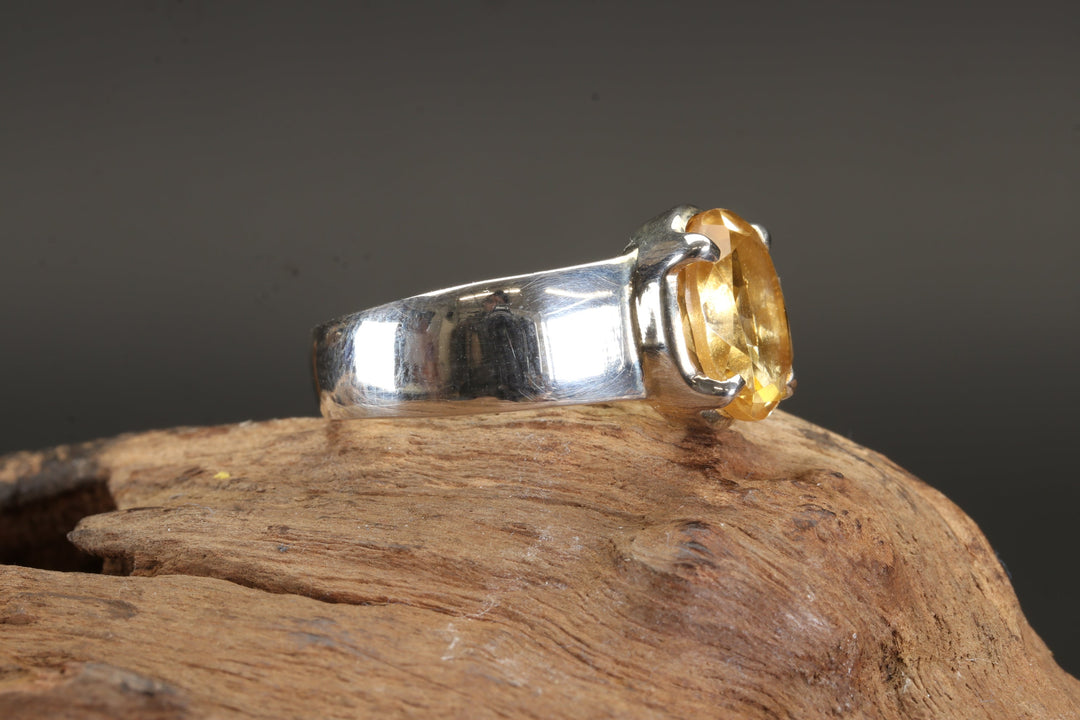 Faceted Citrine Ring Size 6