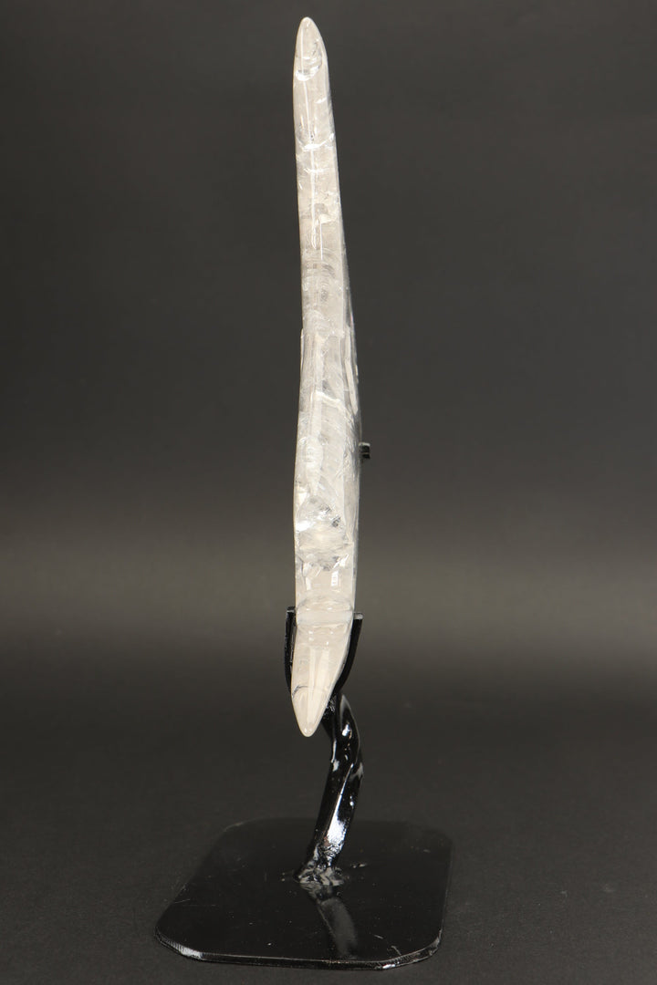 Large Quartz Crystal Moon on Stand DX2643