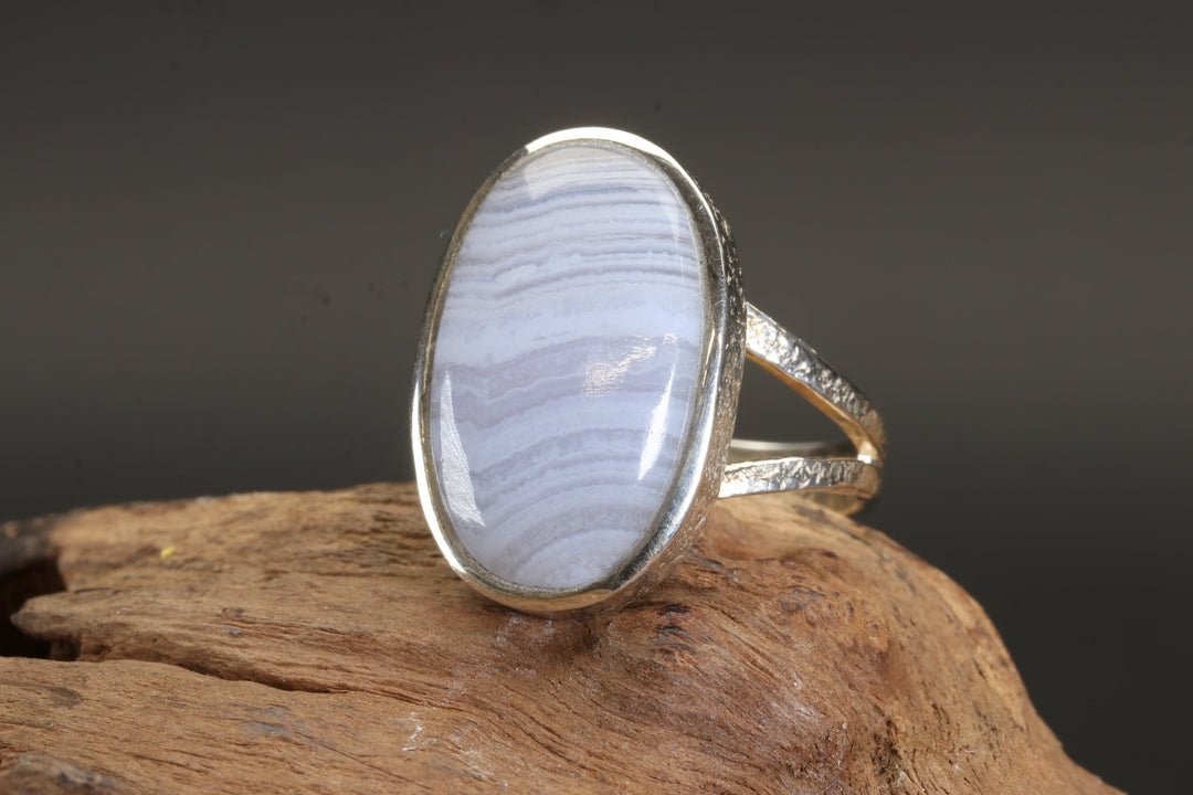 Blue Lace Agate Ring Size 9.5