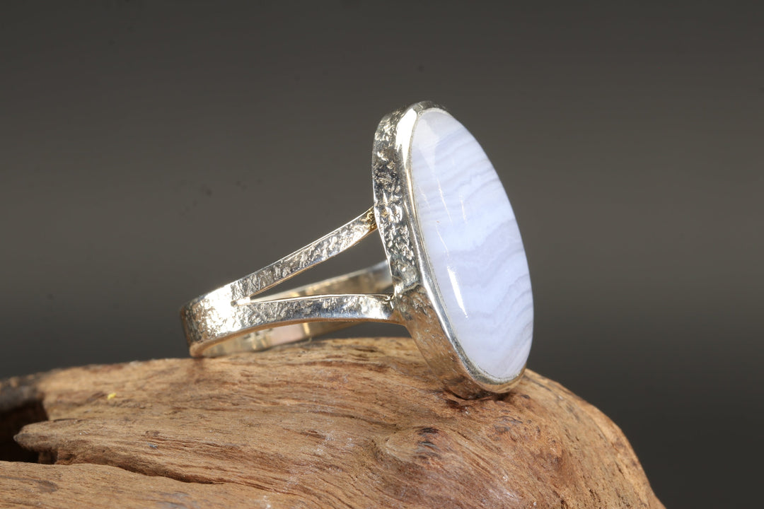 Blue Lace Agate Ring Size 9.5