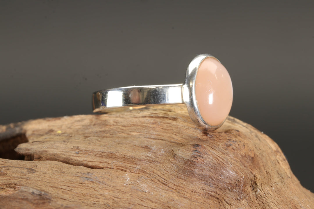 Peach Moonstone Ring Size 8.5