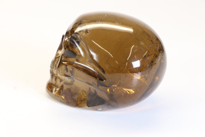 4" Citrine Crystal Skull Carving TD347