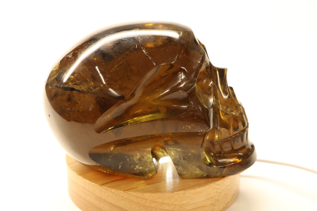 4.5" Citrine Crystal Skull Carving TD346