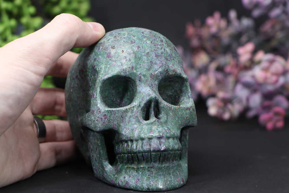 5" Ruby in Fuchsite Skull DD1458