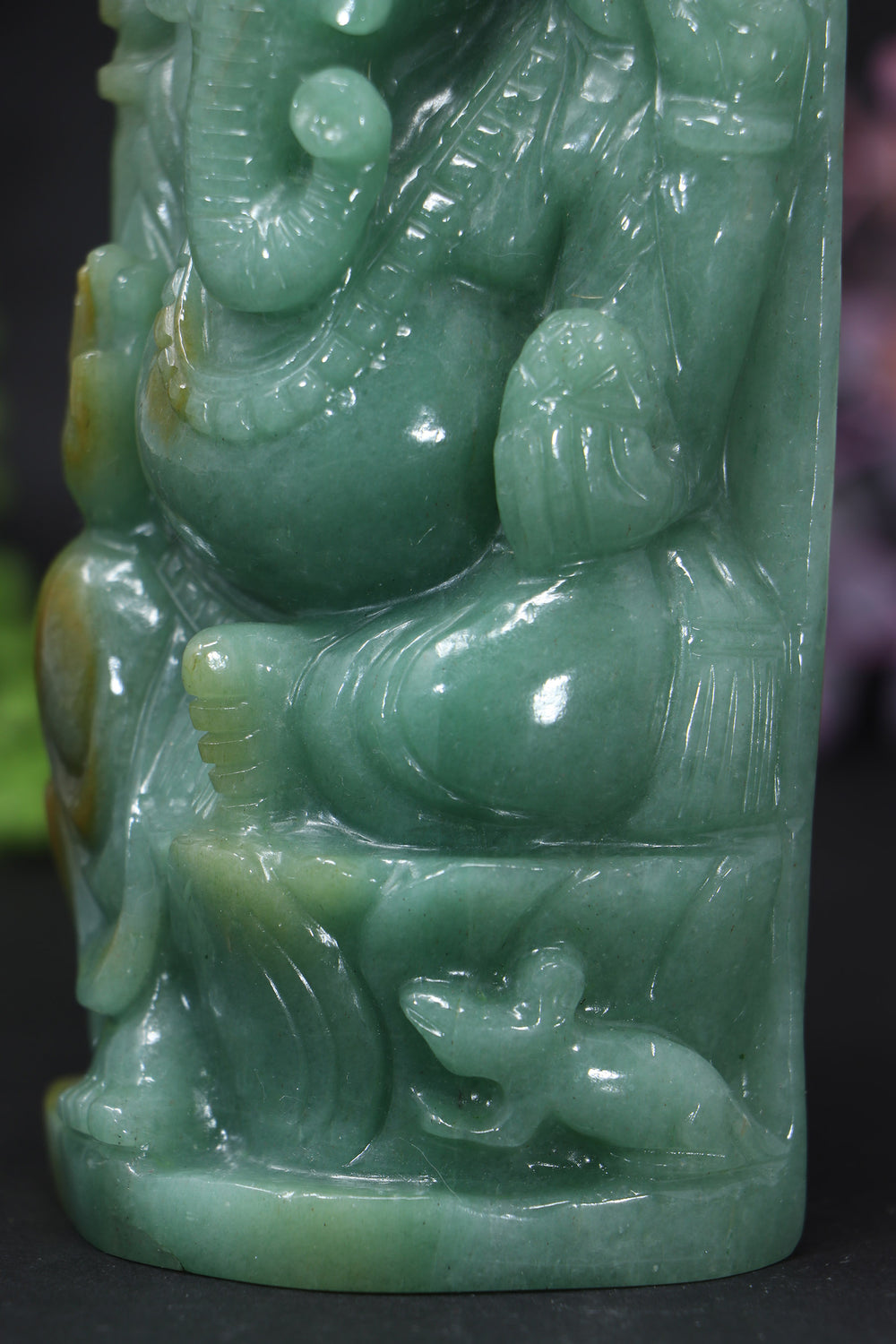 6" Green Aventurine Ganesha Statue DD108