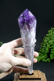 7.5" Amethyst Root Wand with Hollandite