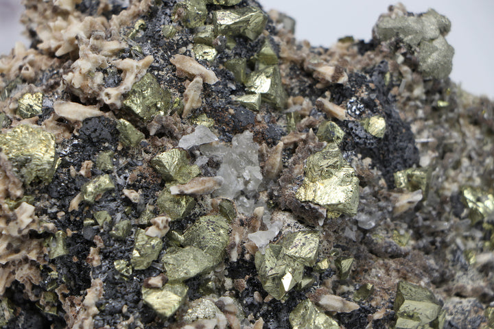 Pyrite and Calcite on Galena from 9th of September Mine DC460