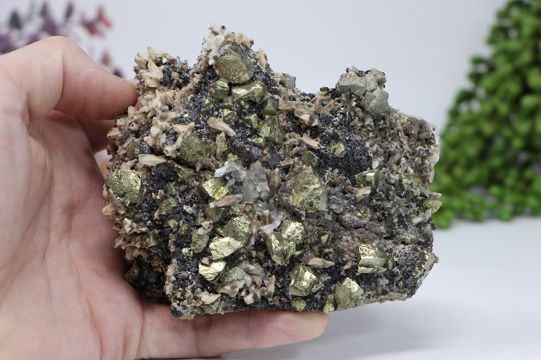 Pyrite and Calcite on Galena from 9th of September Mine DC460