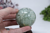 60mm Prehnite with Green Epidote Sphere DF483